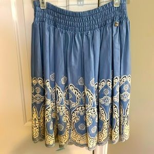 My Twinset blue and cream scalloped and lace skirt